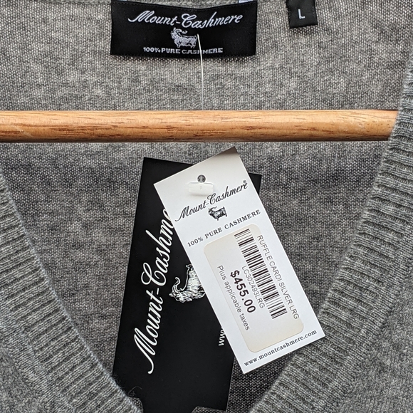 Large grey Cashmere Ruffle cardigan Pancho style - Picture 2 of 3